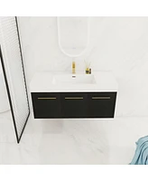 Streamdale Furniture Modern Vanity with Unique Resin Sink and Ample Storage