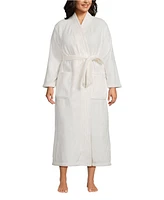 Lands' End Women's Plus Cozy Plush Long Wrap Robe