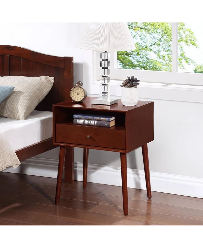 Simplie Fun Versatile Wooden Nightstand Stylish and Practical