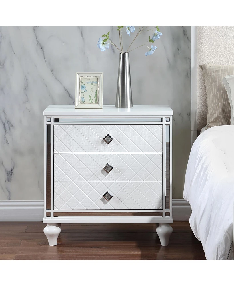 Simplie Fun Sophisticated Modern Nightstand with Ample Storage for Bedroom, Living Room, Office