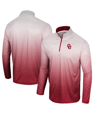 Colosseum Men's White/Crimson Oklahoma Sooners Laws of Physics Quarter-Zip Windshirt