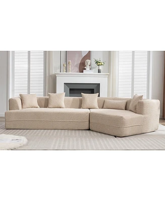 Simplie Fun Timeless and Chic Modular Sectional Sofa in Crocheted Yarn Fabric