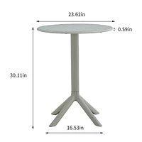 Streamdale Furniture 3 piece plastic arm chair Bistro Grs Premium Ocean Plastic, Light grey
