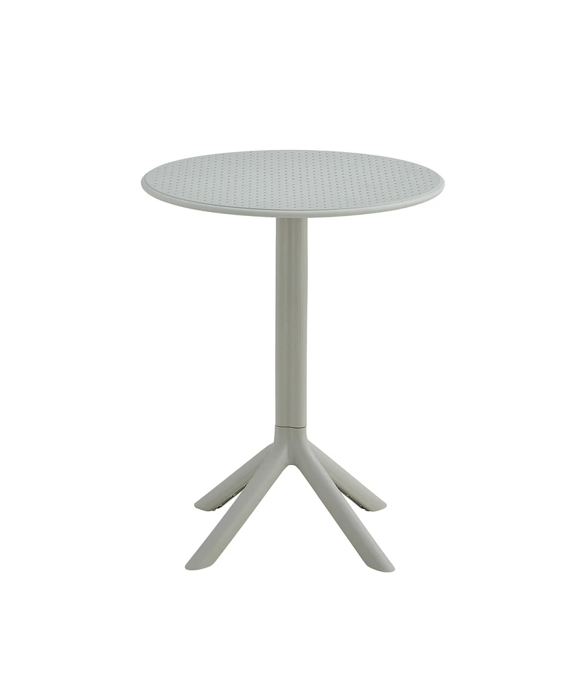 Streamdale Furniture 3 piece plastic arm chair Bistro Grs Premium Ocean Plastic, Light grey