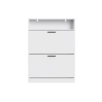 Versatile Flip-Top Shoe Cabinet Adjustable Storage, Durable Mdf Construction