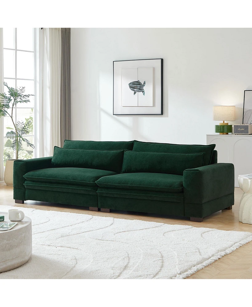 Simplie Fun Mid-Century Modern Sofa Luxe Style, Comfort & Durability in Vibrant Green