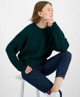 Tommy Hilfiger Women's Ribbed Cable-Knit Sweater