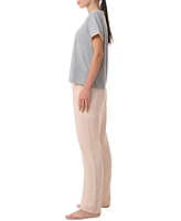 Tommy Hilfiger Women's 2-Pc. Short-Sleeve Satin Logo Pajamas Set