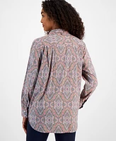 Nautica Jeans Women's Paisley Print Button-Front Shirt