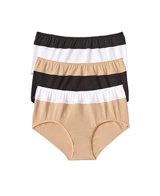 Comfort Choice Plus Cotton 3-Pack Color Block Full-Cut Brief