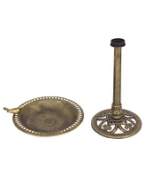Costway Antique Gold Freestanding Pedestal Bird Bath Feeder Outdoor Garden Yard Decor