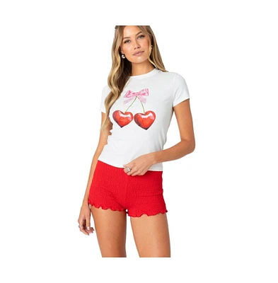 Women's Cherry Heart T Shirt