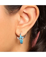 Disney Lilo and Stitch Blue Crystal Enamel Hoop Earring