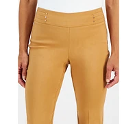 Jm Collection Petite Studded-Rivet Straight-Leg Pants, & Short