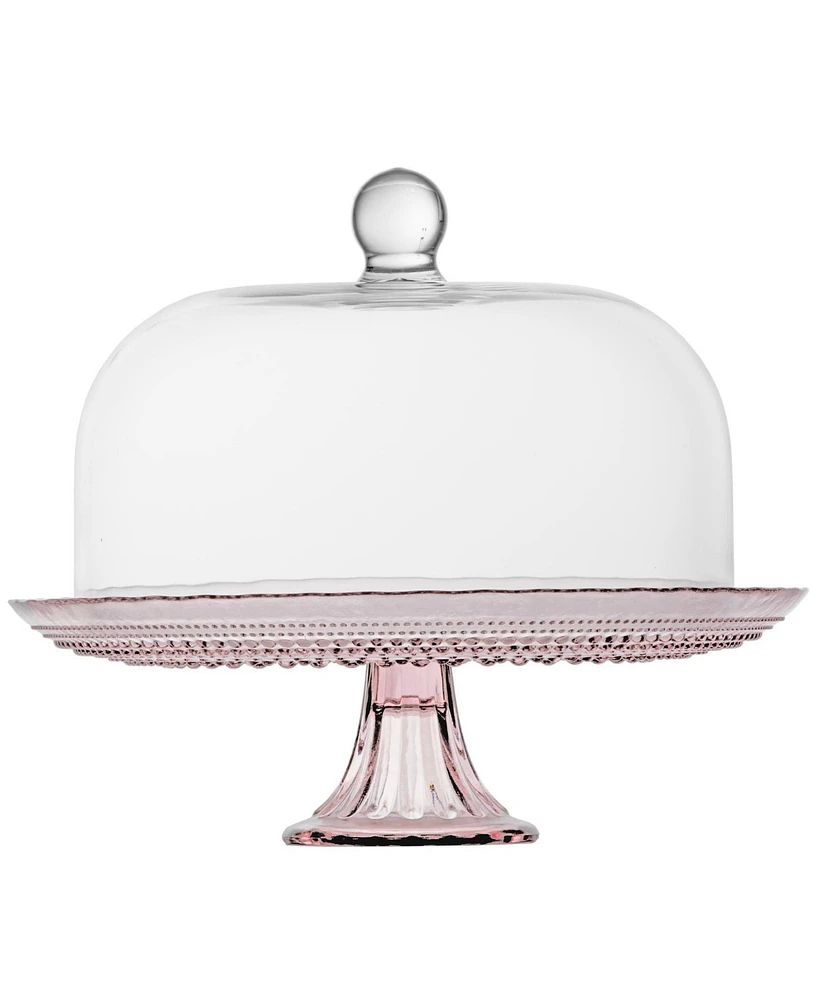 Fortessa Jupiter Pink 13" Cake Stand and Dome Set