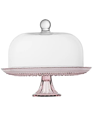 Fortessa Jupiter Pink 13" Cake Stand and Dome Set