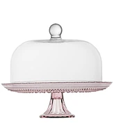 Fortessa Jupiter Pink 13" Cake Stand and Dome Set