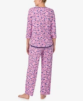 Ellen Tracy Women's 3/4-Sleeve Pajama Pants Set