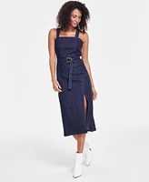 I.n.c. International Concepts Women's Belted Midi Dress, Created for Macy's