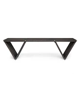 Simplie Fun Modern Acacia Wood Bench with Open Slat Design for Outdoor Spaces