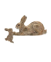 Slickblue Stone Mother Rabbit And Baby Bunny Self Sitter (Set of 2)