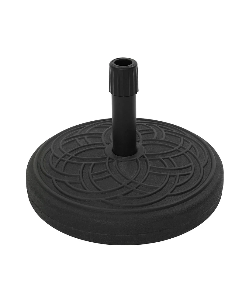 Mondawe 5 lbs. Heavy-Duty Round Outdoor Patio Umbrella Base in Black Can Be Filled with Water and Sand