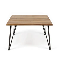 Rustic Acacia Wood Coffee Table for Outdoor Use