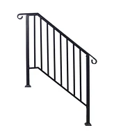 Streamdale Furniture 3-Step Handrail Durable Steel with Powder Coating and Easy Installation