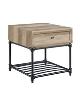 Simplie Fun Brantley End Table in Oak & Sandy Black Finish