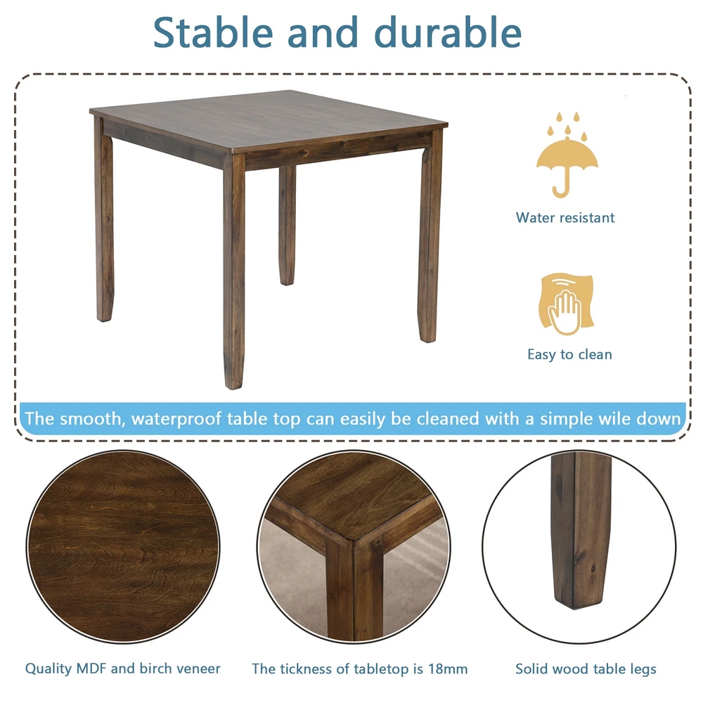 Streamdale Furniture Elegant Solid Wood Dining Table with Spacious Tabletop and Sturdy Solid Wood Legs, Table Only