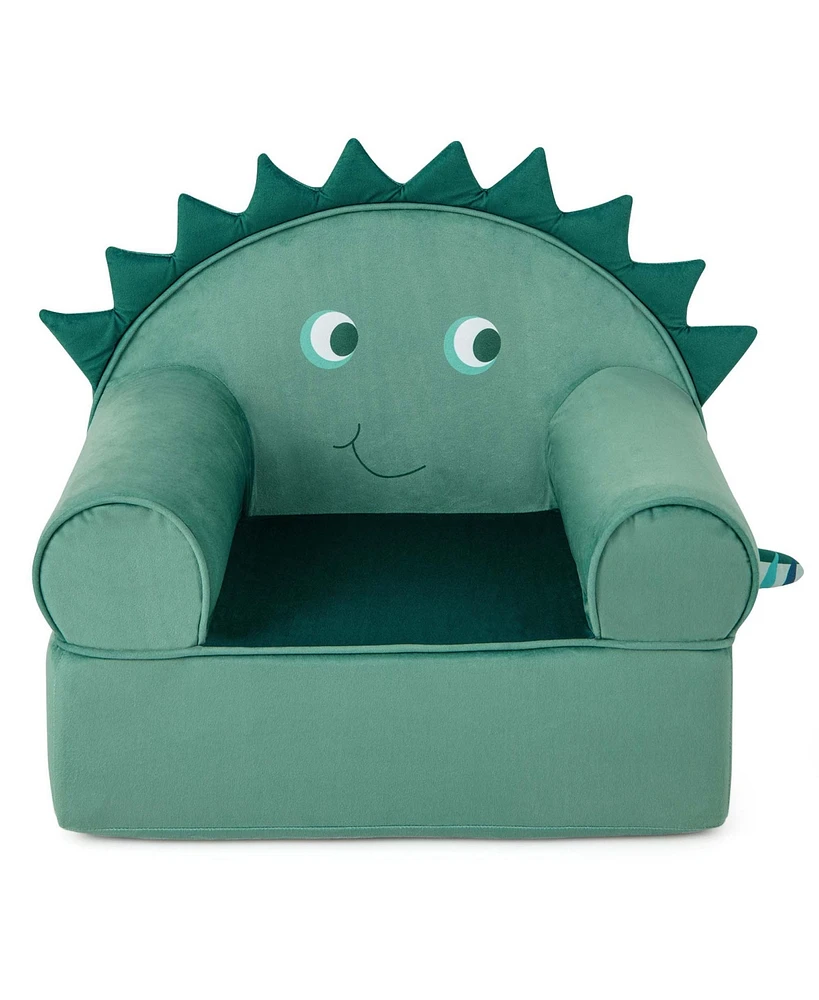 Costway Kids Sofa Foam Filled Armchair Dinosaur Cuddly Toddler Couch with Washable Cover