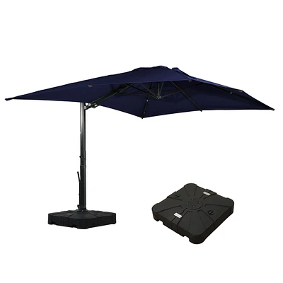Mondawe 10ft Suqare 360 Degree Rotation Cantilever Umbrella w/ Weight Base Included