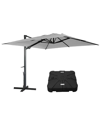 Mondawe 156"W x 120"D Rectangular 360 Degree Rotation Cantilever Umbrella w/ Weight Base Included
