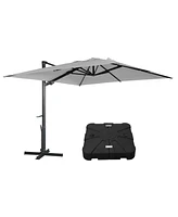 Mondawe 156"W x 120"D Rectangular 360 Degree Rotation Cantilever Umbrella w/ Weight Base Included