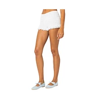 Edikted Women's Tali Scrunch Lace Trim Shorts