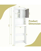 Sugift 4-Tier Space-saving Toilet Sorage Cabinet with Open Shelves