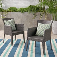 Simplie Fun Durable Water-Resistant Wicker Dining Chairs for Outdoor and Indoor Use