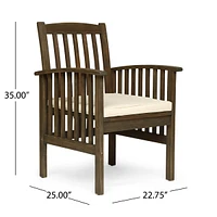 Streamdale Furniture Acacia Wood Patio Chairs Modern Elegance, Durable Comfort