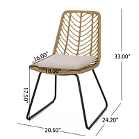 Stylish Wicker Dining Chair Set with Water-Resistant Cushions