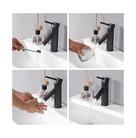 Aquaterior 1 Hole Bathroom Round Faucet Cold & Hot Water for Undermount Vessel Sink Orb