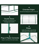 Outsunny Portable Mini Greenhouse with 4 Zippered Doors, Pvc Cover, Green