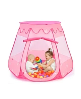 Slickblue Pink Portable Kid Play House Play Tent with 100 Balls