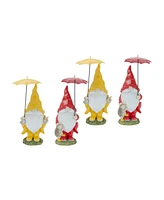 Slickblue Garden Gnome With Umbrella And Woodland Animals (Set of 4)