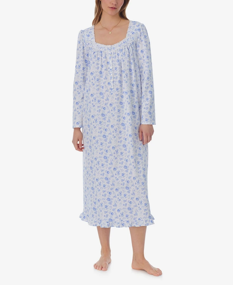 Eileen West Women's Cotton Floral Lace-Trim Nightgown