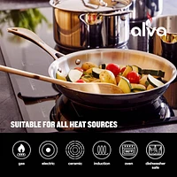 Alva Chef - Stainless Steel Frying Pan Skillet - Versatile Cooking Pan - Induction Cookware, Electric Skillet