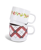 Thirstystone Stackable Mugs with Christmas Trees, Set of 2