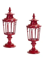 Slickblue Set of 2 Traditional Lantern Post Tabletop Candle Holders