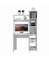 Fm Furniture Nashville Writing Desk, Six Shelves