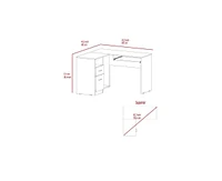 Fm Furniture Raleigh L-Shaped Desk, Two Drawers, One Shelf