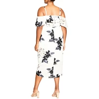 City Chic Women's Cream Floral Dress